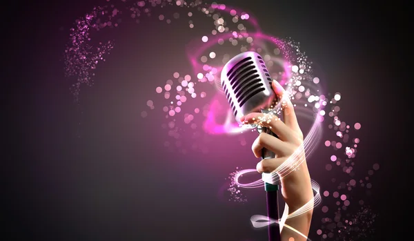 Audio microphone retro style — Stock Photo, Image