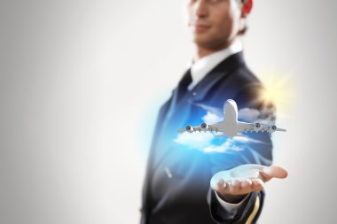 pilot uçağa el ile görüntü