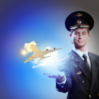 pilot uçağa el ile görüntü