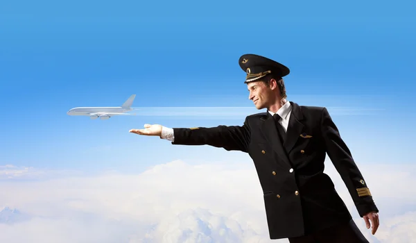 Obraz pilota dotykając powietrza — Zdjęcie stockowe