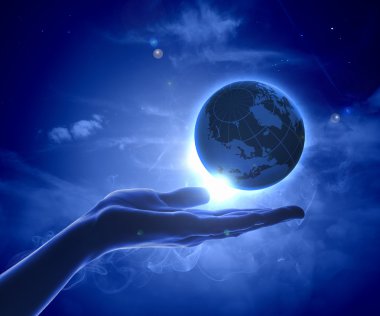 yandan dünya gezegenin görüntüsünü