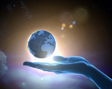 yandan dünya gezegenin görüntüsünü