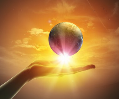 yandan dünya gezegenin görüntüsünü