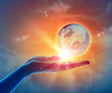 yandan dünya gezegenin görüntüsünü