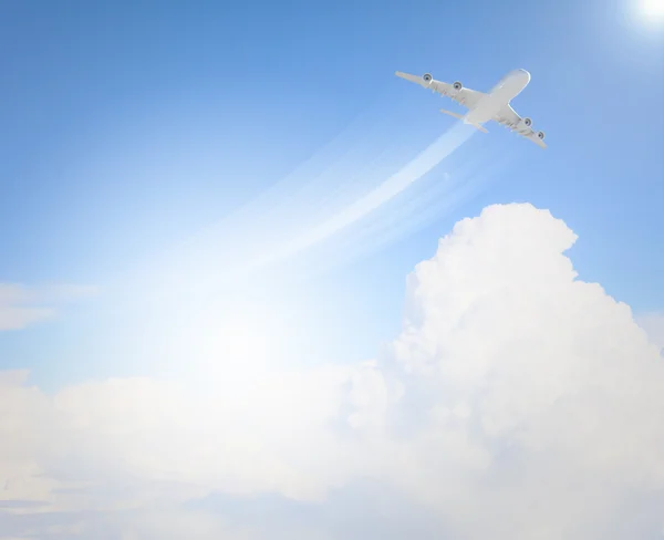 Uçağın içinde gökyüzü görüntü — Stok fotoğraf