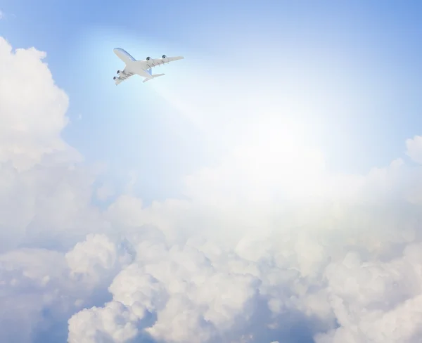 Image of airplane in sky — Stock Photo, Image