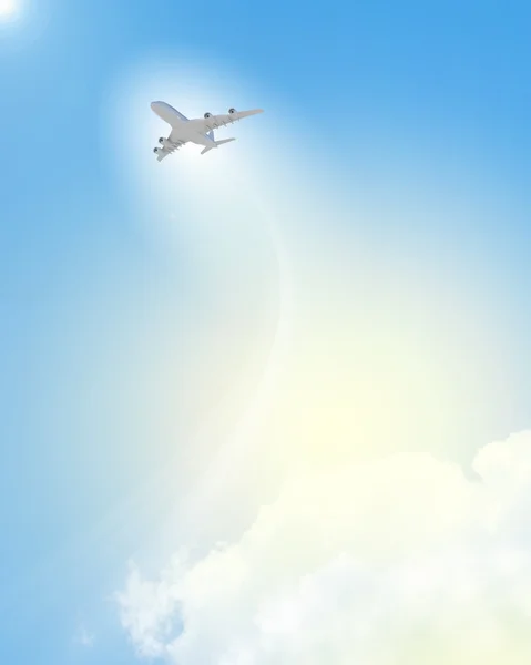 Image of airplane in sky — Stock Photo, Image