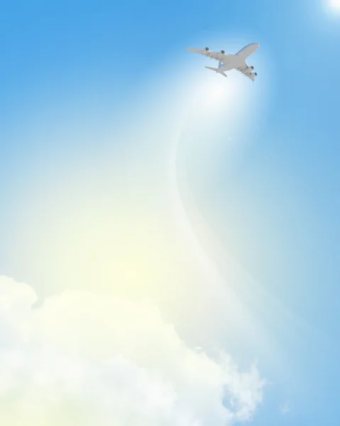飞机在天空中的图像 — 图库照片