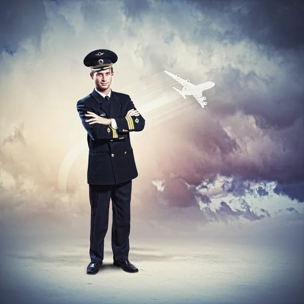 Afbeelding van mannelijke piloot — Stockfoto