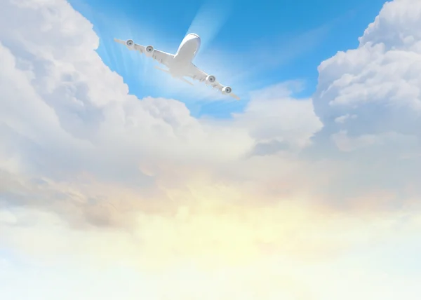 Image of airplane in sky — Stock Photo, Image