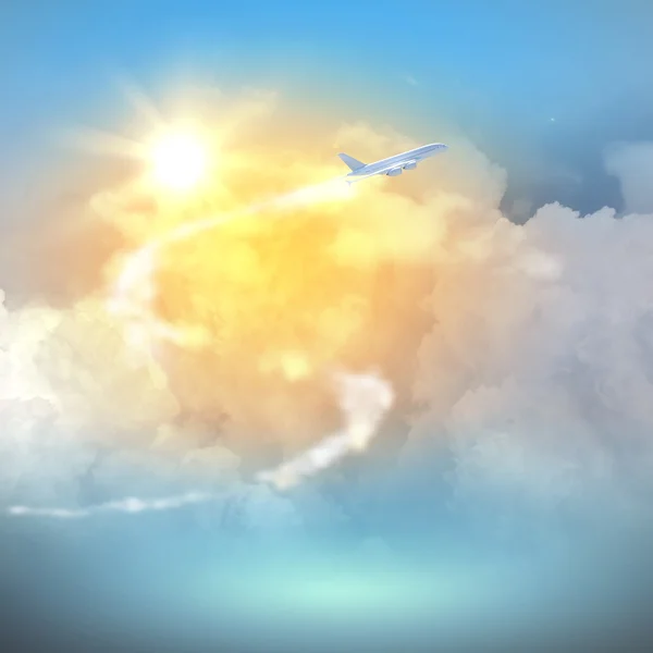 Obraz samolotu w niebo — Zdjęcie stockowe
