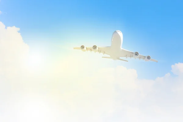 Image of airplane in sky — Stock Photo, Image