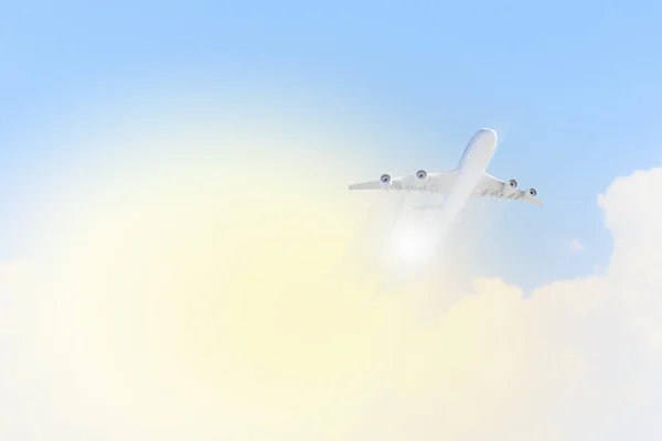 Изображение самолета в небе — стоковое фото