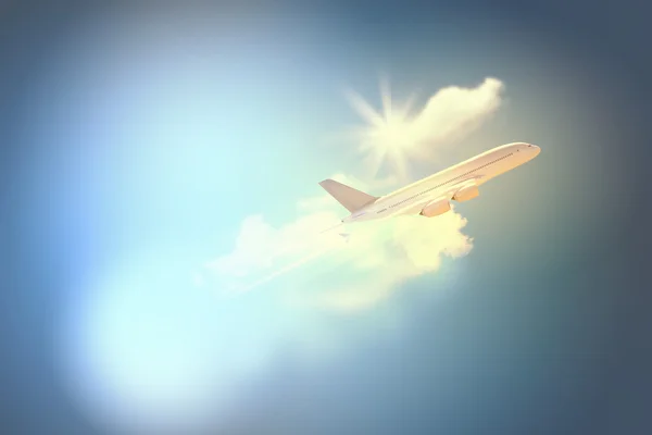 Uçağın içinde gökyüzü görüntü — Stok fotoğraf