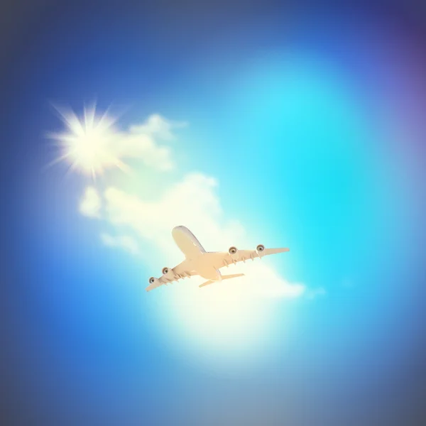 Image of airplane in sky — Stock Photo, Image