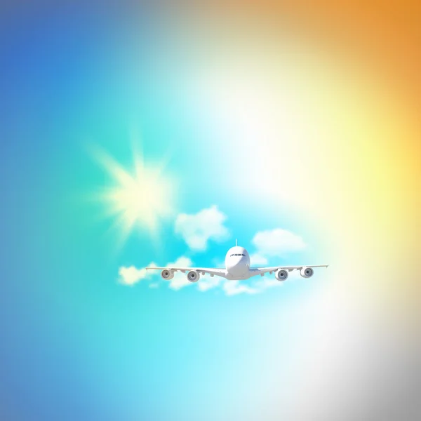 Bild av flygplan i himlen — Stockfoto