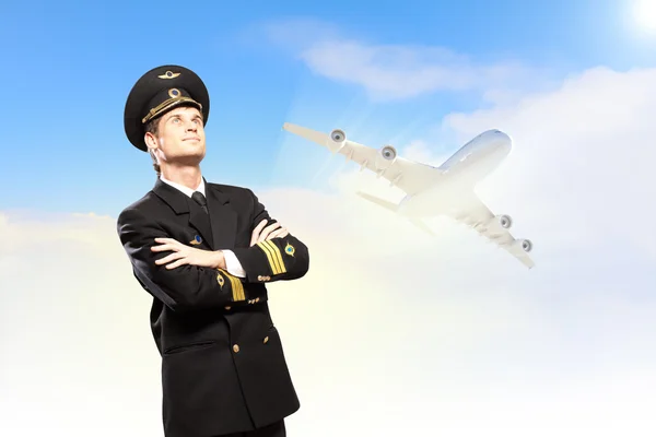 Férfi pilóta képe — Stock Fotó