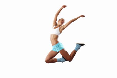 Spor kadının jumping resim