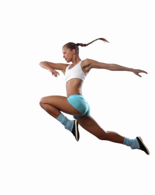 Spor kadının jumping resim