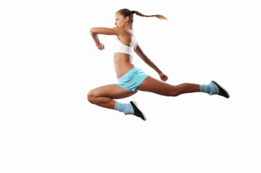 Spor kadının jumping resim