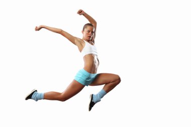 Spor kadının jumping resim