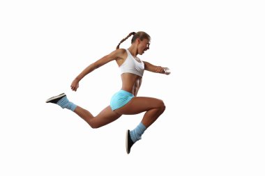 Spor kadının jumping resim