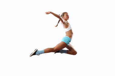 Spor kadının jumping resim