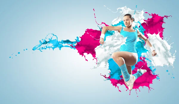 Image of sport woman jumping — Stock Photo, Image