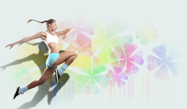 Bild av idrott kvinna hoppa — Stockfoto