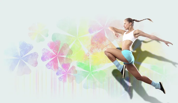 Image of sport woman jumping — Stock Photo, Image