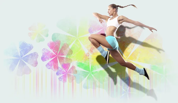 Image of sport woman jumping — Stock Photo, Image