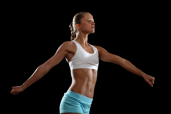 Fitness-Frau lächelt — Stockfoto