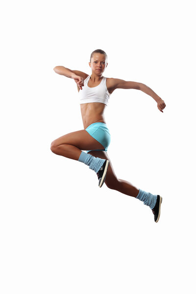 Image of sport woman jumping