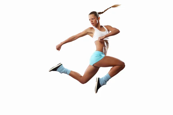 Obrázek ženy sportovní skákání — Stock fotografie