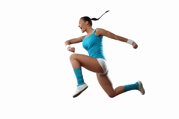 跳跃运动女人的形象 — 图库照片