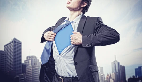 Young superhero businessman — Stock Photo, Image