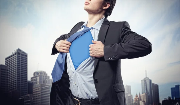 Young superhero businessman — Stock Photo, Image