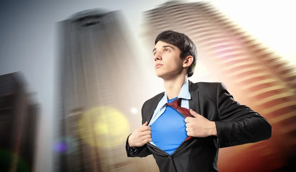 Young superhero businessman — Stock Photo, Image