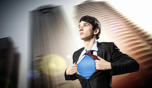 Young superhero businessman Stock Photo