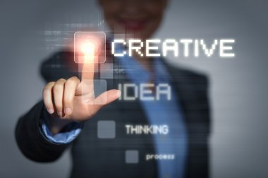 iş kadını ekran dokunaklı