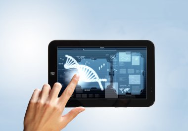 DNA iplikçik tablet ekranında