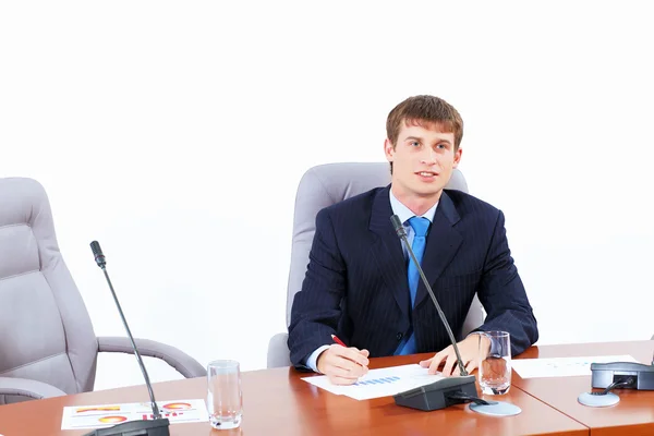 Homem de negócios na reunião — Fotografia de Stock