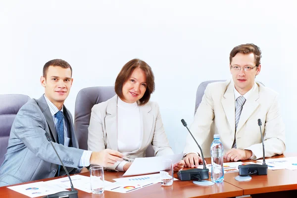 Three businesspeople at meeting — Stock Photo, Image