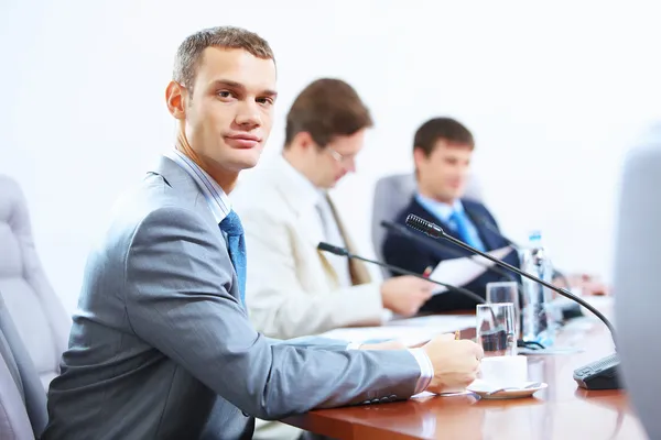 Three businesspeople at meeting — Stock Photo, Image