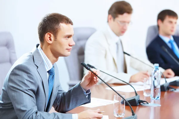 Three businesspeople at meeting — Stock Photo, Image