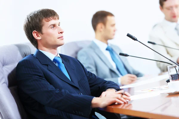 Three businesspeople at meeting — Stock Photo, Image