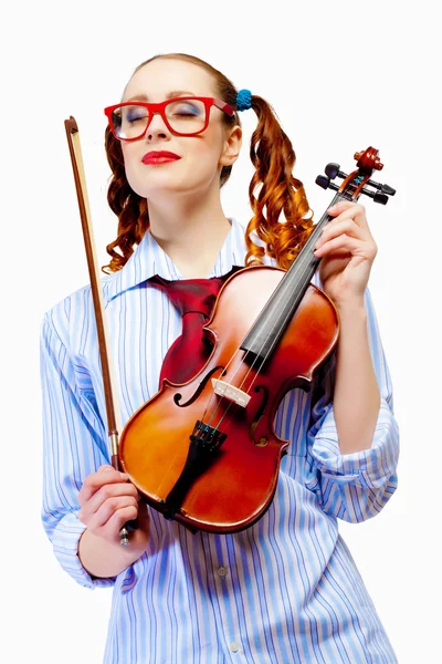 Młoda kobieta skrzypek — Zdjęcie stockowe