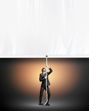 işadamı çekerek afiş