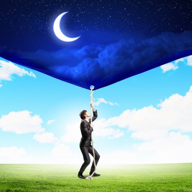 işadamı çekerek afiş