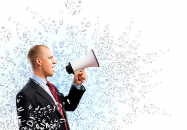 Megafonlu iş adamı